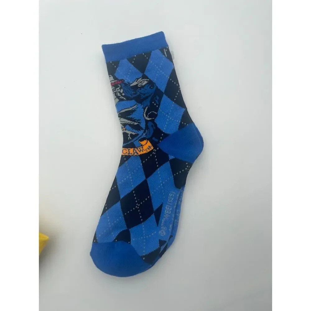 Harry Potter House Crest Crew Socks 5 Pair Size 5-9.5 Red Blue Black Yellow